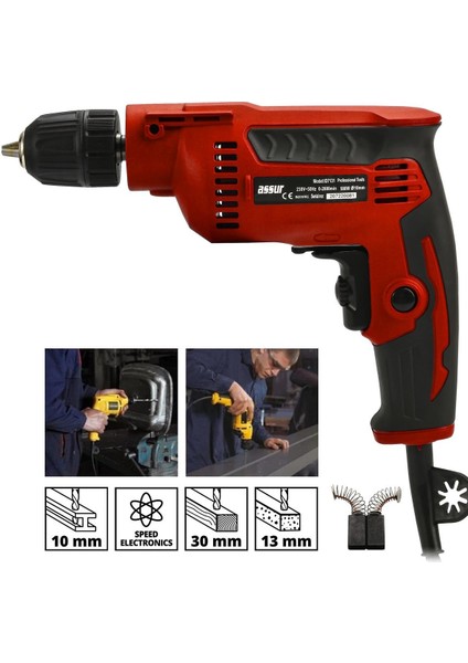 580W Metal Şanzıman 10mm Elektrikli Matkap