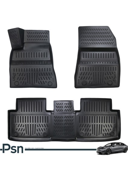 Tesla Model 3 (2021-..) Facelift Ile Uyumlu - Araca Özel Paspas