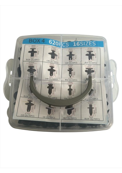 Klips Set Aparatlı (620 Adet) AEM13-1260A Üniversal Tüm Araçlara Uygundur.