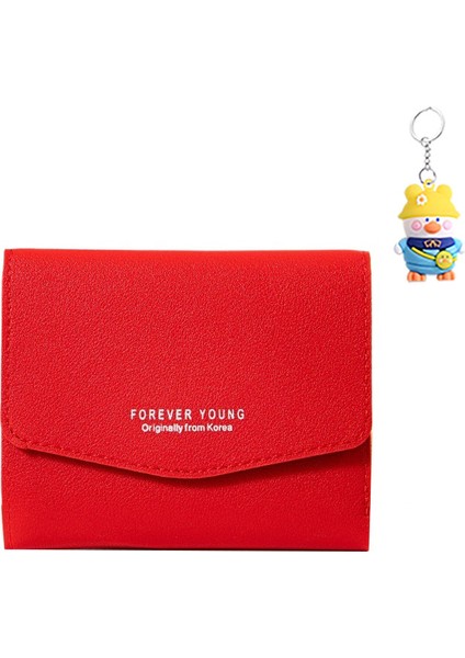 Cüzdan Kadın Kısa Üç Katlı Cüzdan Öğrenci Para Cüzdanı Kart Tutucu (Yurt Dışından)
