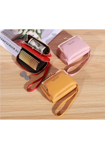 Bayan Kısa Cüzdan Çoklu Kart Yuvası Büyük Kapasiteli Kart Tutucu Para Cüzdanı (Yurt Dışından) fırsatları