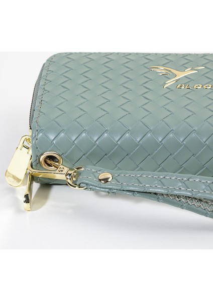 Bayan Cüzdan Uzun Moda Çift Fermuarlı Büyük Kapasiteli Clutch Kart Tutucu (Yurt Dışından)