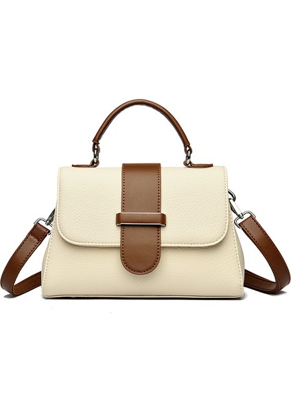 Çanta Kadın Yeni Omuz Çantası Kadın Kontrast Renk Büyük Kapasiteli Çanta Orta Yaşlı Anne Çantası Crossbody Çanta (Yurt Dışından)