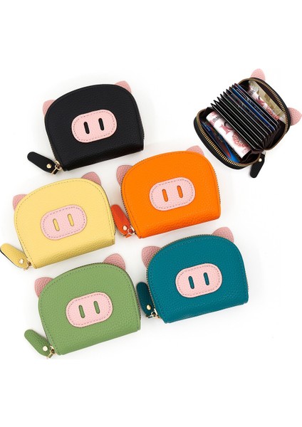 Kısa Organ Kart Tutucu Kimlik Çantası Şeker Renkli Sevimli Domuz Çoklu Kart Yuvası Kart Tutucu Para Cüzdanı Fermuarlı Çanta (Yurt Dışından) fiyatları