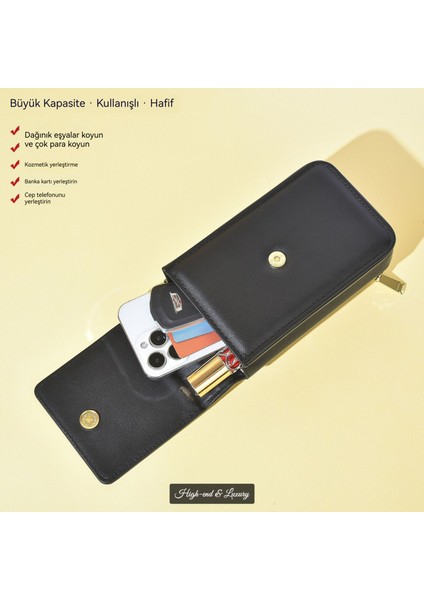 Moda Bayan Cüzdan Fermuarlı Çanta Basit Küçük Kare Çanta Manyetik Toka Omuz Crossbody Çanta (Yurt Dışından)