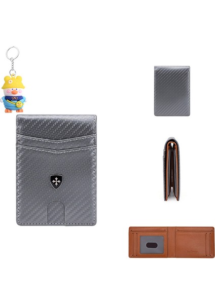 Erkek Cüzdan Kısa Ince Çoklu Kart Yuvası Manyetik Kart Tutucu (Yurt Dışından)