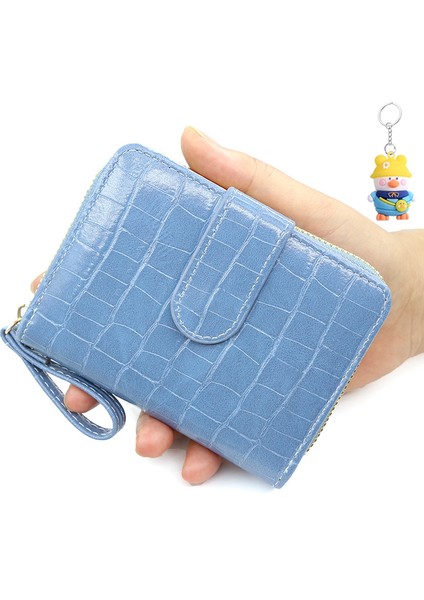 Bayanlar Cüzdan Kısa Akordon Kart Yuvası Toka Para Cüzdanı Kimlik Çantası Fermuarlı Clutch (Yurt Dışından)