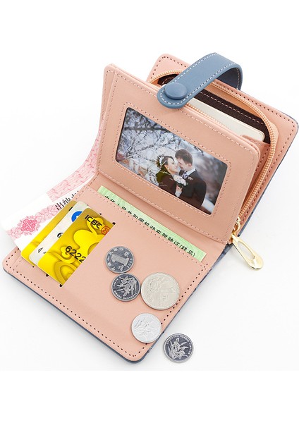 Bayan Cüzdan Kısa Retro Toka Büyük Kapasiteli Çoklu Kart Yuvası Taş Deseni Para Cüzdan Kimlik Çantası (Yurt Dışından) fiyatları