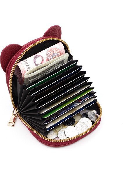 Kısa Organ Kart Tutucu Kimlik Çantası Sevimli Çoklu Kart Yuvası Kart Tutucu Para Cüzdanı Fermuarlı Çanta (Yurt Dışından) fırsatları