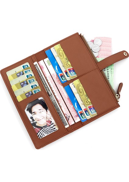 Bayanlar Uzun Cüzdan Fermuarlı Toka Cüzdan Çoklu Kart Yuvası Para Cüzdanı Bayanlar Elli Çanta (Yurt Dışından) fırsatları