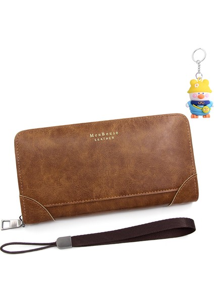 Erkekler Uzun Fermuarlı Çanta Büyük Kapasiteli Dövüş Çantası Cep Telefonu Çantası Değişim Kartı Tutucu Erkekler Tek Çekme (Yurt Dışından)