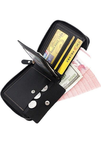 Erkek Zincir Cüzdan Fermuarlı Çanta Moda Kısa Kart Tutucu Değişim Çantası (Yurt Dışından) modelleri