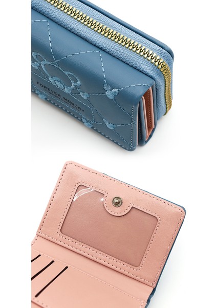 Bayanlar Kısa Fermuarlı Cüzdan Clutch Basit Para Cüzdanı Kart Tutucu (Yurt Dışından) indirimleri