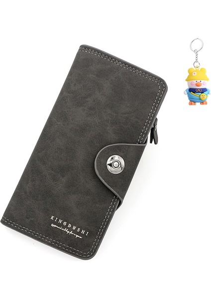 Erkekler Uzun Cüzdan Yan Fermuarlı Menteşeli Düşme Kimlik Çantası Çoklu Kart Yuvası Manyetik Toka Çantası (Yurt Dışından)