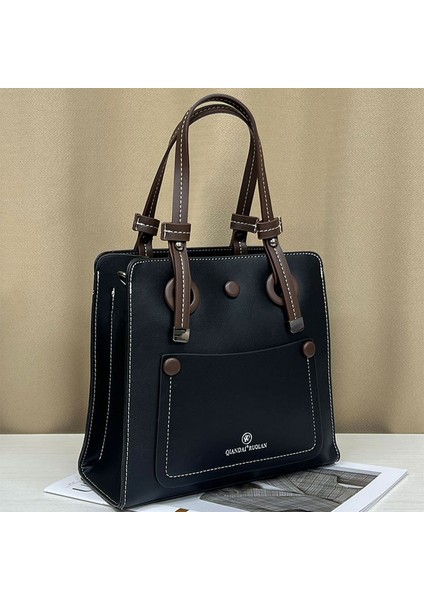 Çanta Sonbahar Kadın Yeni Trendy Moda Kontrast Renk Çanta Büyük Kapasiteli Yüksek Kaliteli Işe Gidip Geliş Crossbody Çanta (Yurt Dışından)