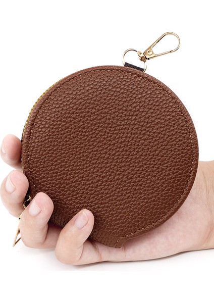 Bayan Fermuarlı Para Cüzdanı Taşınabilir Yuvarlak Mini Asılı Çanta Kart Tutucu Anahtar Çantası (Yurt Dışından) fırsatları