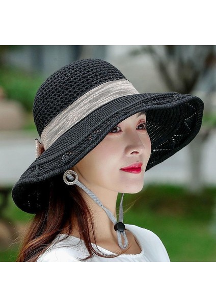 Yıkanabilir Katlanabilir Şapka Yaz Bayan Güneşlik Güneş Koruyucu Şapka (Yurt Dışından)