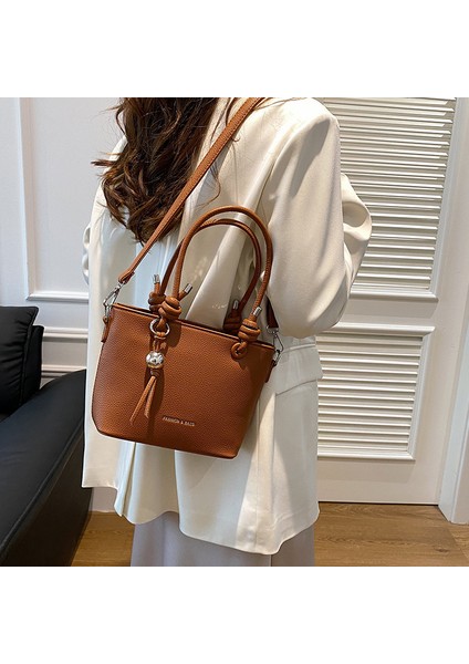 Kadınlar Için Üst Düzey Dokulu Çantalar, Sonbaharda Yeni Kore Tarzı Yumuşak Deri Çakıllı Büyük Kapasiteli Omuz Crossbody Çantası (Yurt Dışından)