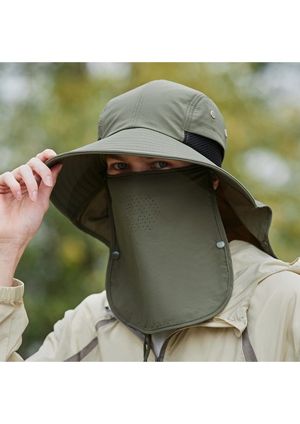 Şapka Yaz Erkek Büyük Ağızlı Balıkçı Şapkası Anti-Ultraviyole Dağcılık Balıkçı Şapkası (Yurt Dışından)
