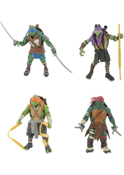 Teenage Mutant Ninja Turtles'ın Film Versiyonu 4 Model Aksiyon Figürleri Bebek Oyuncakları (Yurt Dışından)