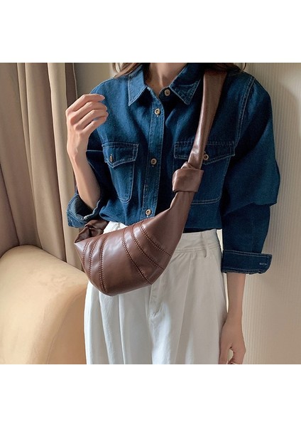 Çanta Sonbahar Kadın Çok Yönlü Crossbody Çanta Yeni Kadın Çantası Kore Versiyonu Üst Düzey Hamur Tatlısı Çanta Niş Tasarım Omuz Çantası (Yurt Dışından)