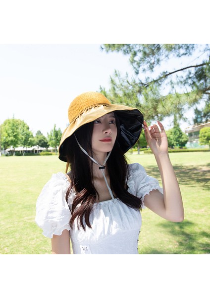 Açık Seyahat Büyük Kenarlı Şapka Güneşlik Bayanlar Güneş Koruyucu Şapka Fiyonk Şapka (Yurt Dışından) fiyatları