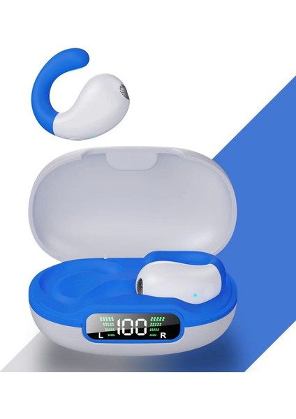 Akıllı Dijital Ekrana Sahip, Uzun Süre Takıldığında Acı Vermeyen Yeni Klipsli Bluetooth Kulaklık Q92 Kulak Klipsli Kulaklık (Yurt Dışından)