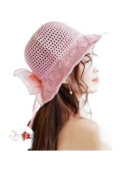 Yaz Katlanabilir Şapka Bayan Güneşlik Yay Güneş Şapkası (Yurt Dışından)