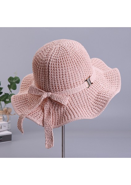 Yaz Örme Dalga Plaj Şapkası Güneşlik Güneş Koruyucu Ilmek Şapka (Yurt Dışından)