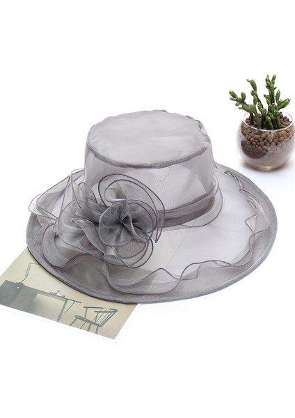 Büyük Kenar Güneşlik Şapka Bayanlar Çiçek Plaj Uv Güneş Şapkası (Yurt Dışından)