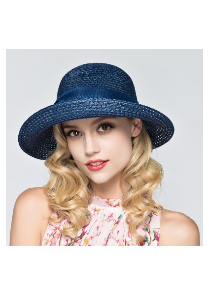 Moda Ilmek Plaj Güneş Şapkası Katlanabilir Kova Şapka (Yurt Dışından)