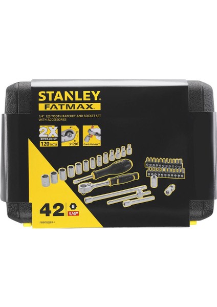 Fatmax 6 Köşe 1/4" Lokma/bits Uçlu Anahtar Takımı 42 Parça
