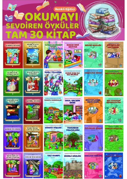 3.ve 4.sınıflar Için Renkli Eğitici Okumayı Sevdiren Hikayeler (30 Kitap)