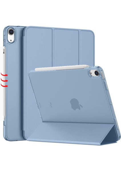 Apple iPad Air 11inç 2024 Air 4/5/6.Nesil 10.9" Uyumlu Kalem Bölmeli PC Flip Cover Case (10.NESİL DEĞİLDİR)