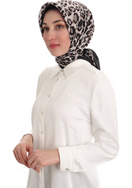 Vizon Leopar Desen Twill Ipek Eşarp fiyatları