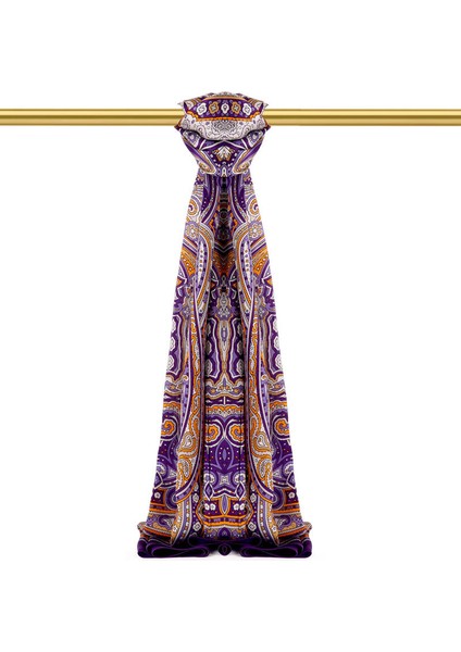 Mor Marakeş Desen Sura Ipek Şal