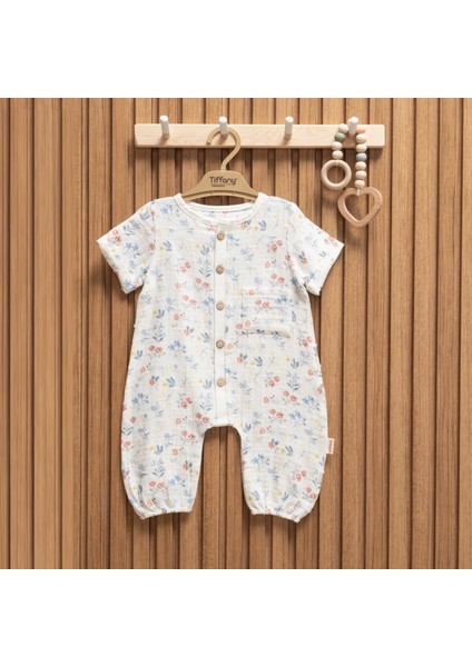 Müslin Sweet Theme Yarım Kol Kısa Tulum 60091