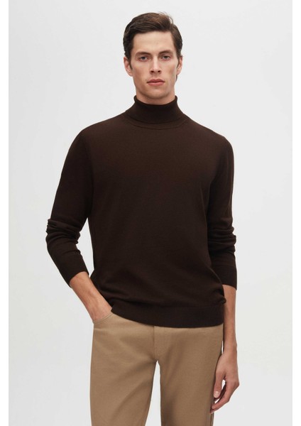 Ds Damat Regular Fit Kahverengi Pamuk Karışımlı Balıkçı Yaka Triko Kazak 5HF06ORT12007 fiyatları