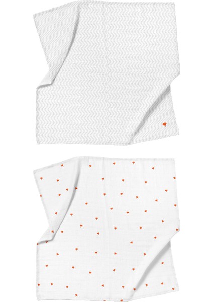 Cool Fox 100% Pamuk, Nakışlı 2'li Müslin Örtü Seti - 90X90 cm fiyatları