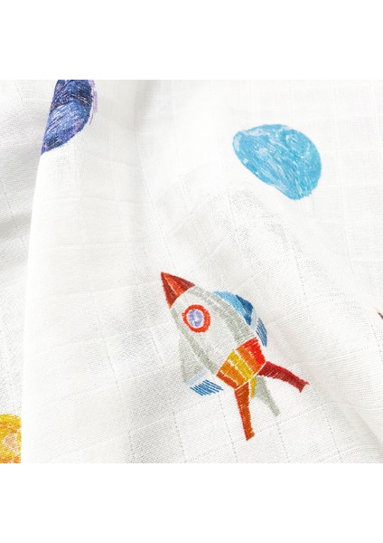 Space Planet 100% Pamuk 2'li Müslin Örtü Seti - 90X90 cm modelleri