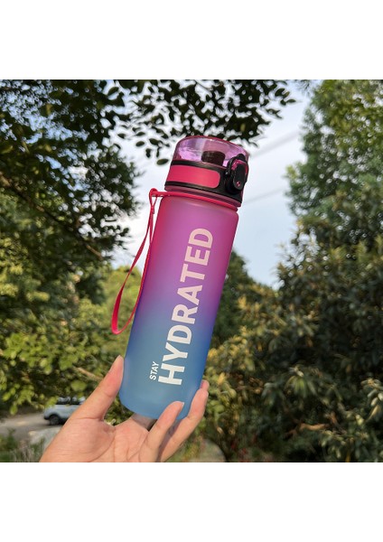 750 ml Degrade Doğrudan Içme Alanı Şişesi Yaz Sınır Ötesi Spor Su Bardağı Büyük Kapasiteli Ölçekli Plastik Su Bardağı (Yurt Dışından)