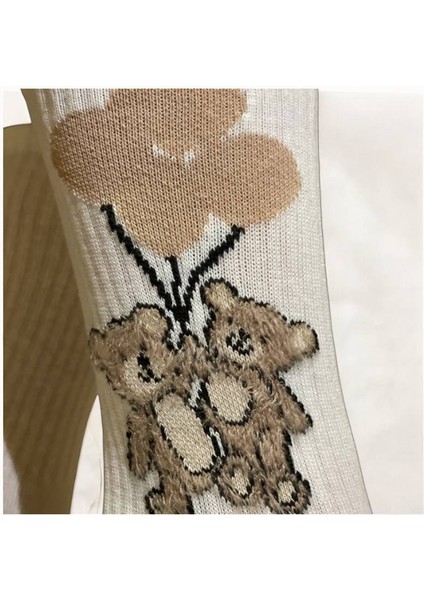 Teddy Ayıcıklı Kadın Hediyelik Bambu Çorap