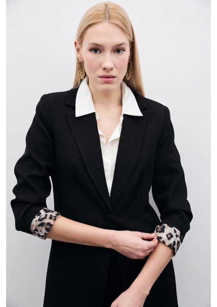 Mono Yaka Klasik Ceket - Siyah indirimleri