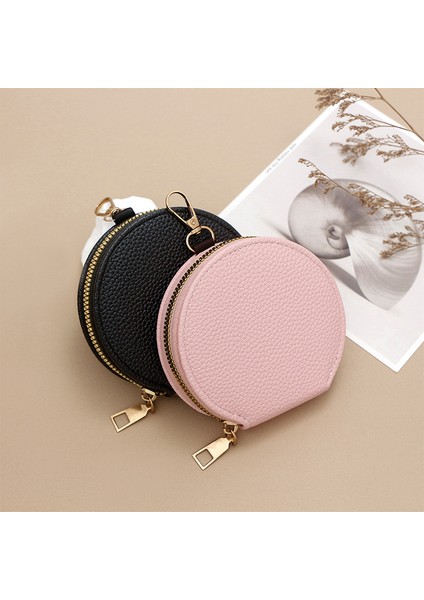 Kadın Fermuarlı Para Cüzdanı Taşınabilir Yuvarlak Mini Asılı Çanta Kart Tutucu Anahtar Çantası (Yurt Dışından) modelleri