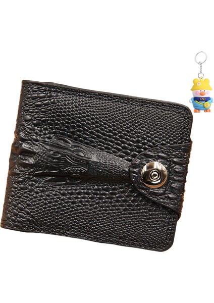 Moda Cüzdan Erkekler Kısa Madeni Para Manyetik Toka Cüzdanı Çoklu Kart Yuvası Kart Tutucu (Yurt Dışından)