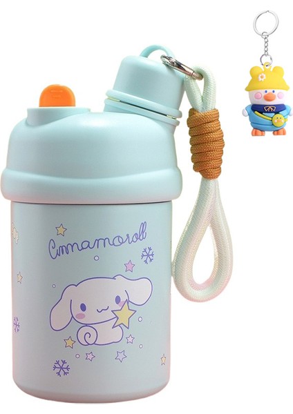 Karikatür 316 Paslanmaz Çelik Termos Bardak Yaratıcı Pipetli Çocuk Su Bardağı Açık Büyük Kapasiteli Çift Içme Bardağı (Yurt Dışından)