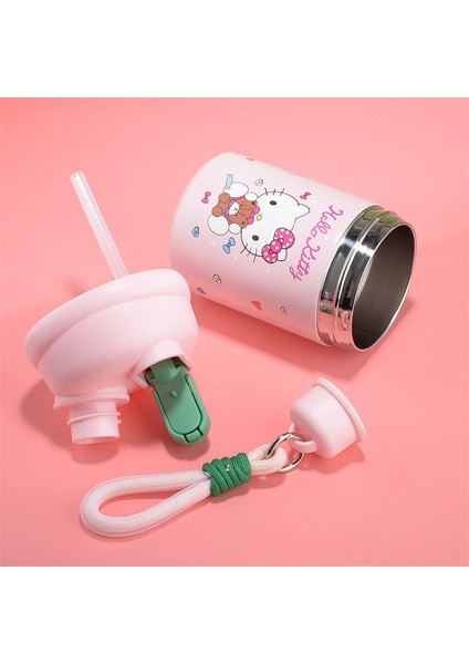 Karikatür 316 Paslanmaz Çelik Termos Bardak Yaratıcı Pipetli Çocuk Su Bardağı Açık Büyük Kapasiteli Çift Içme Bardağı (Yurt Dışından) modelleri