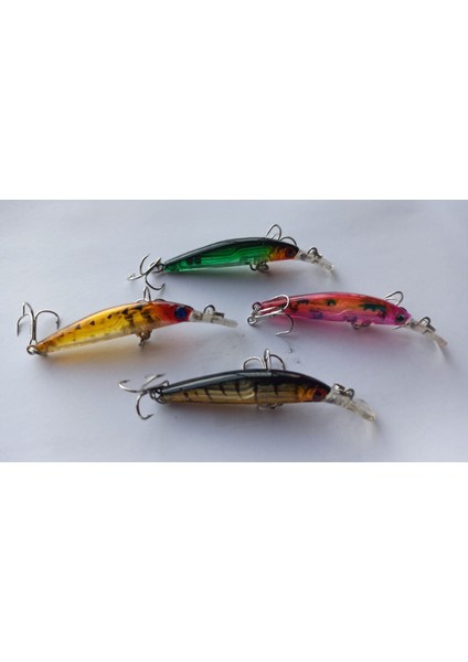 Zoka Yapay Balık Wobblers 7cm 4g Yüzen Trolling Yapay 3D Gözler Sert Yem Crankbait Pesca Sazan Bas Mücadele 4 Adet