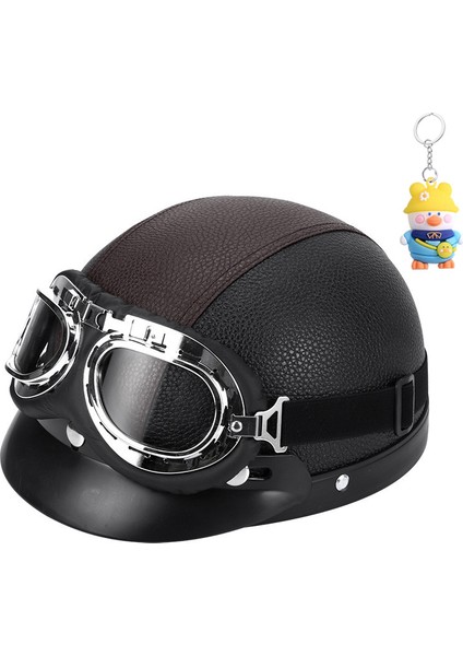 Kask Dört Mevsim Tramvay Yarı Kask Hafif Deri Kask Bisiklet Sürme Kask (Yurt Dışından)