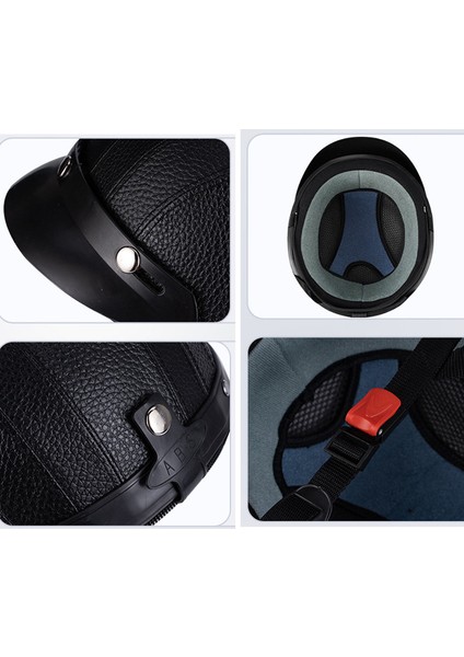 Kask Dört Mevsim Tramvay Yarı Kask Hafif Deri Kask Bisiklet Sürme Kask (Yurt Dışından)